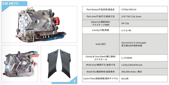 汽车C立柱模具